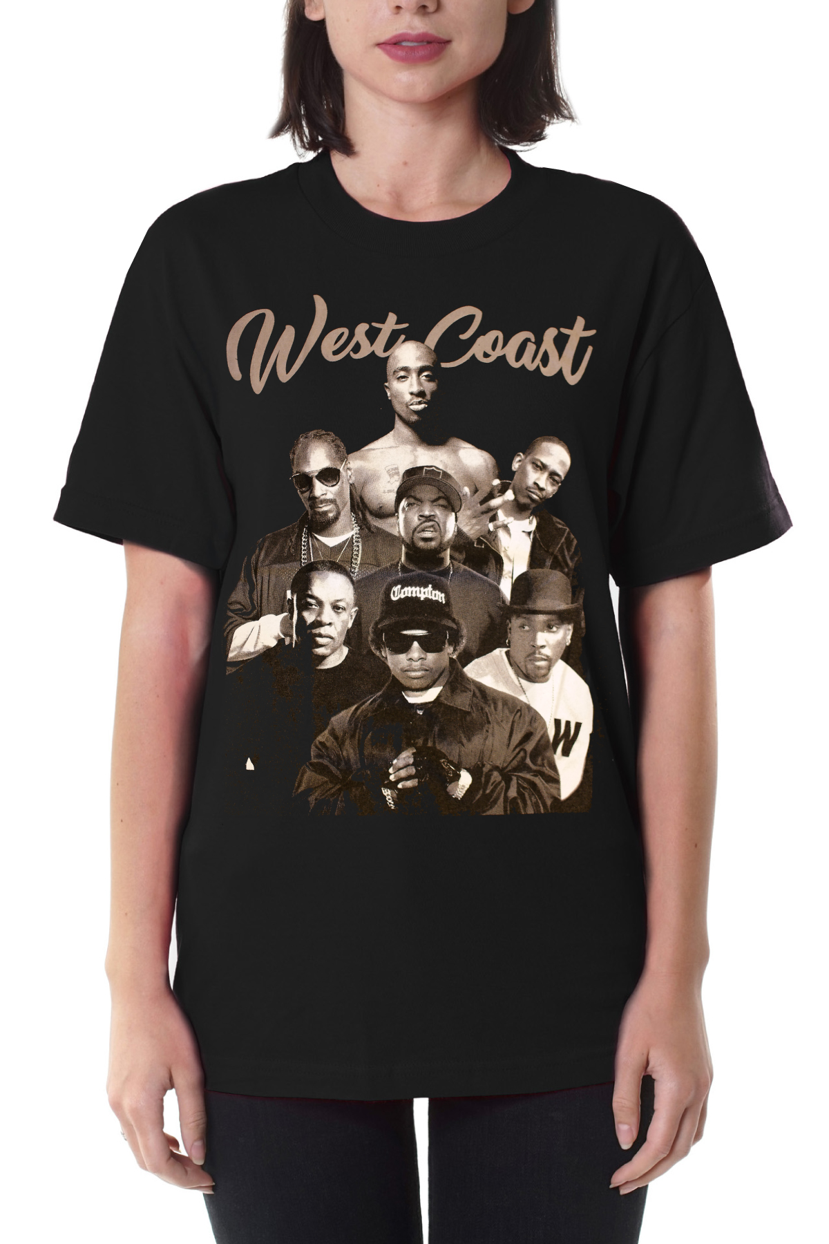 West Coast Legends of Hip Hop Urban Street Graphic Cotton T-Shirt ...